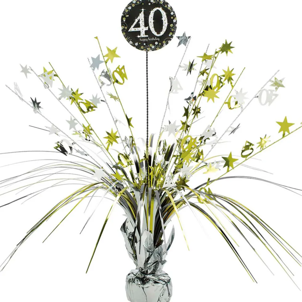 Centro de Mesa 40 años Sparkling Gold 46 cm