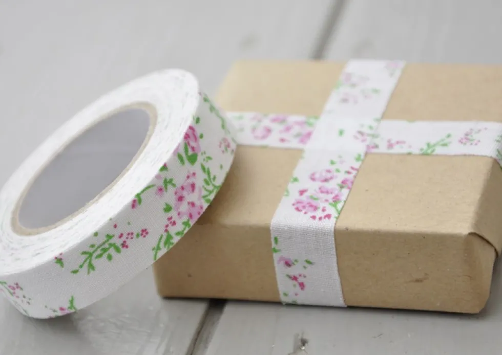 Cinta Adhesiva Pink floral fabric
