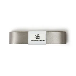 Cinta de Raso Doble Gris Plata 25 mm x 3 metros