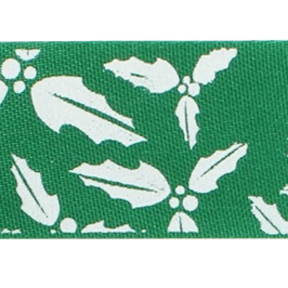 Cinta Satinada Green Holly (2 Mts)