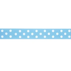 Cinta satinada Polka dot Blue 24mm (2mts)