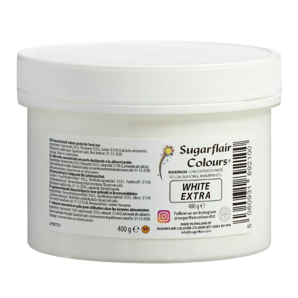 Colorante en Pasta Blanco Extra 400 gr - Sugarflair