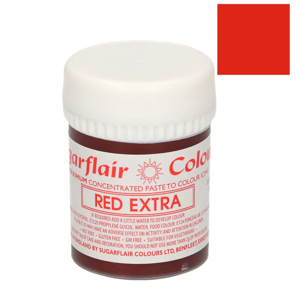 Colorante en Pasta Extra Red / Rojo 42 gr - Sugarflair