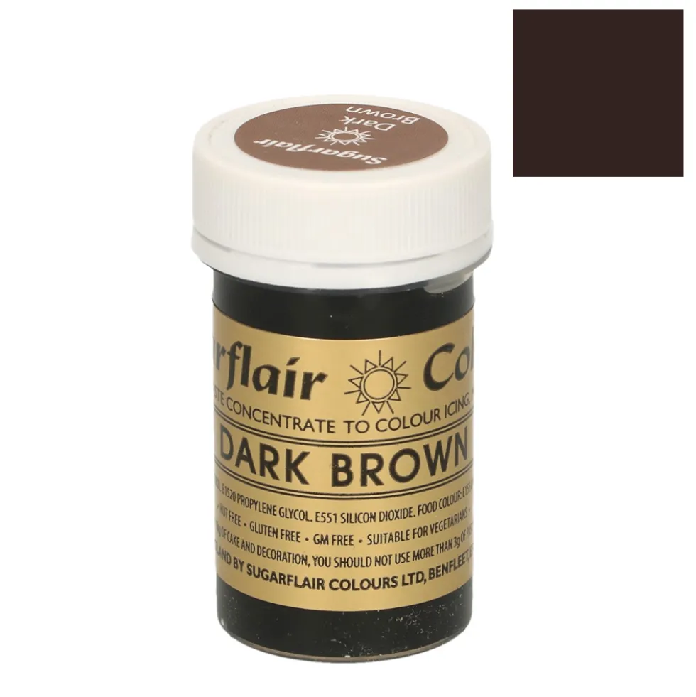 Colorante en Pasta Marrón Oscuro - 25 gr - Sugarflair