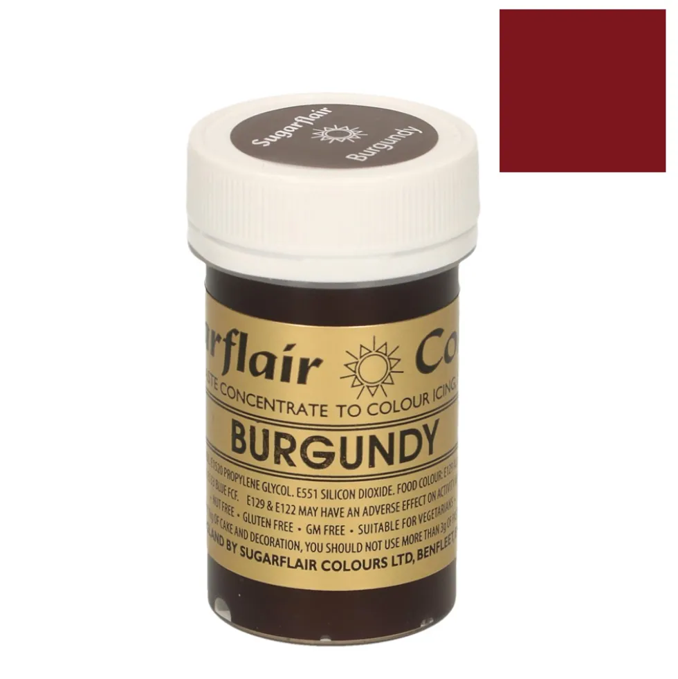 Colorante en Pasta Rojo Borgoña 25 gr - Sugarflair