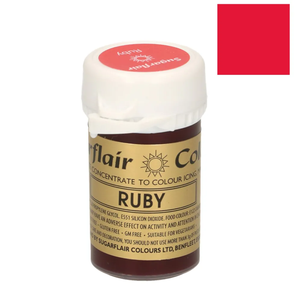 Colorante en Pasta Rojo Rubí 25 gr - Sugarflair