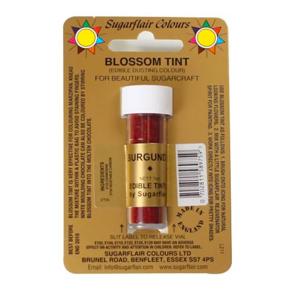 Colorante en Polvo Mate Burdeos 7 ml - Sugarflair