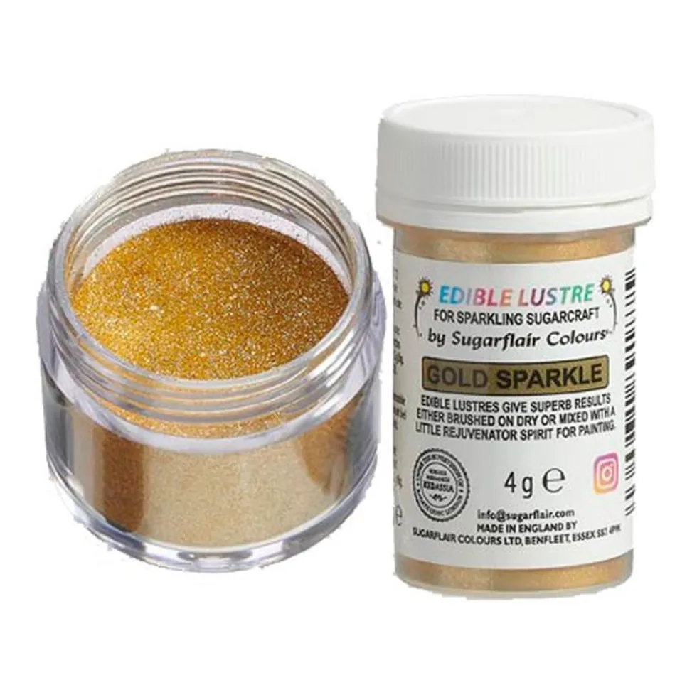 Colorante en Polvo Metalizado Chispas Doradas - Sugarflair