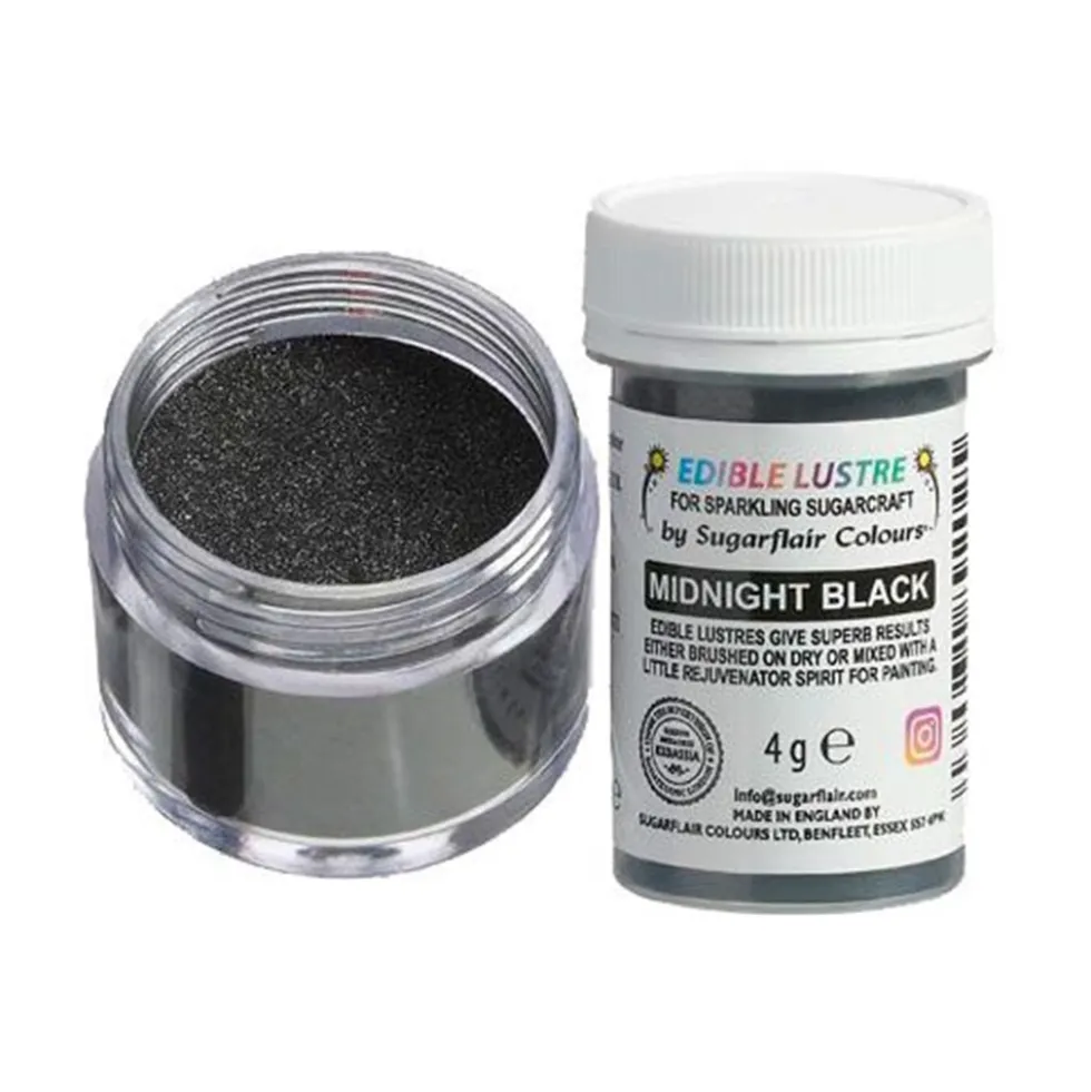 Colorante en Polvo Metalizado Negro 4 gr - Sugarflair
