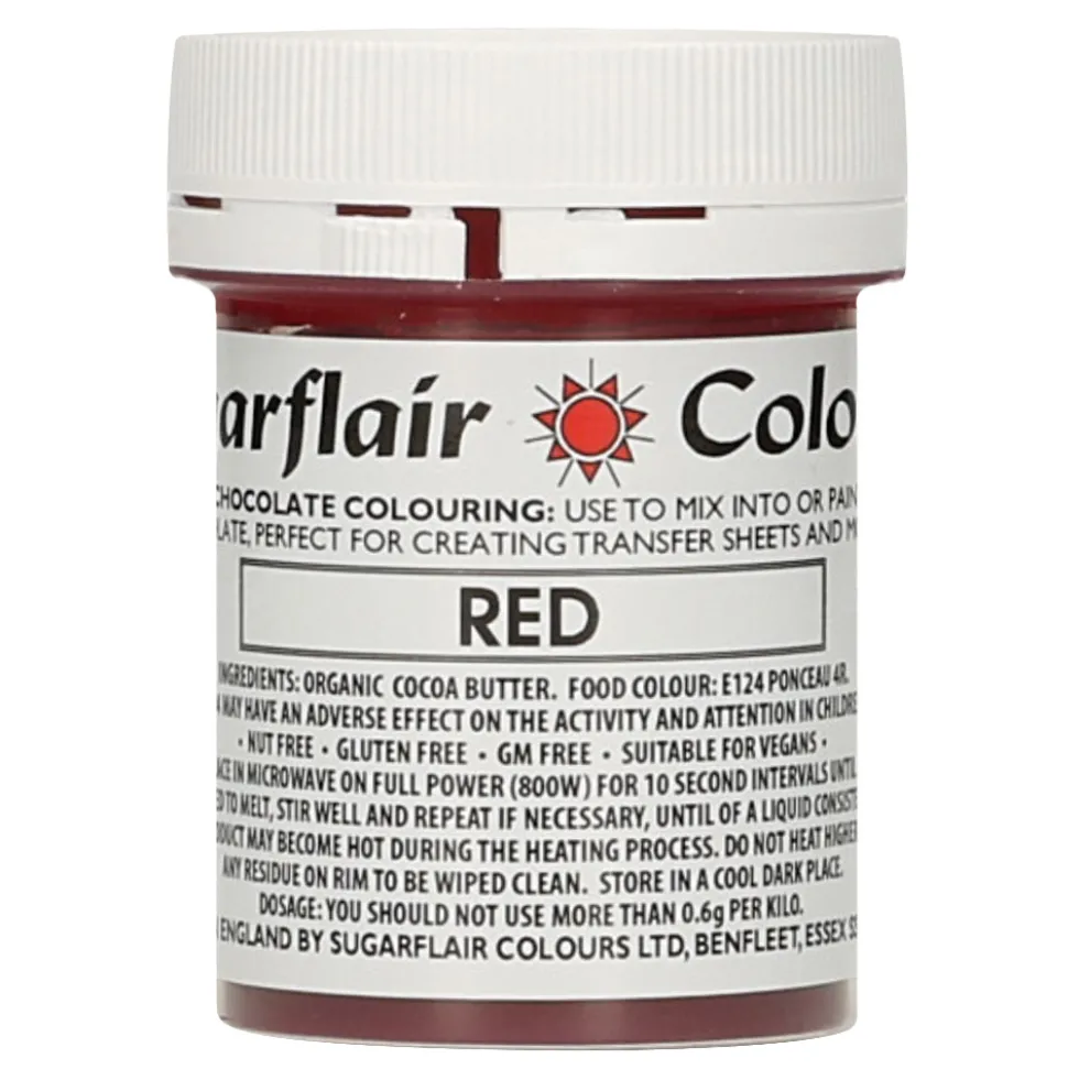 Colorante para Chocolate Rojo 35 gr - Sugarflair