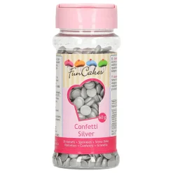 Confeti Plateado de Azúcar 60 gr - FunCakes
