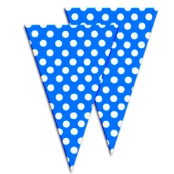 Conos para chuches azules con lunares blancos