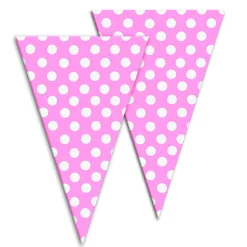 Conos para chuches rosas con lunares blancos