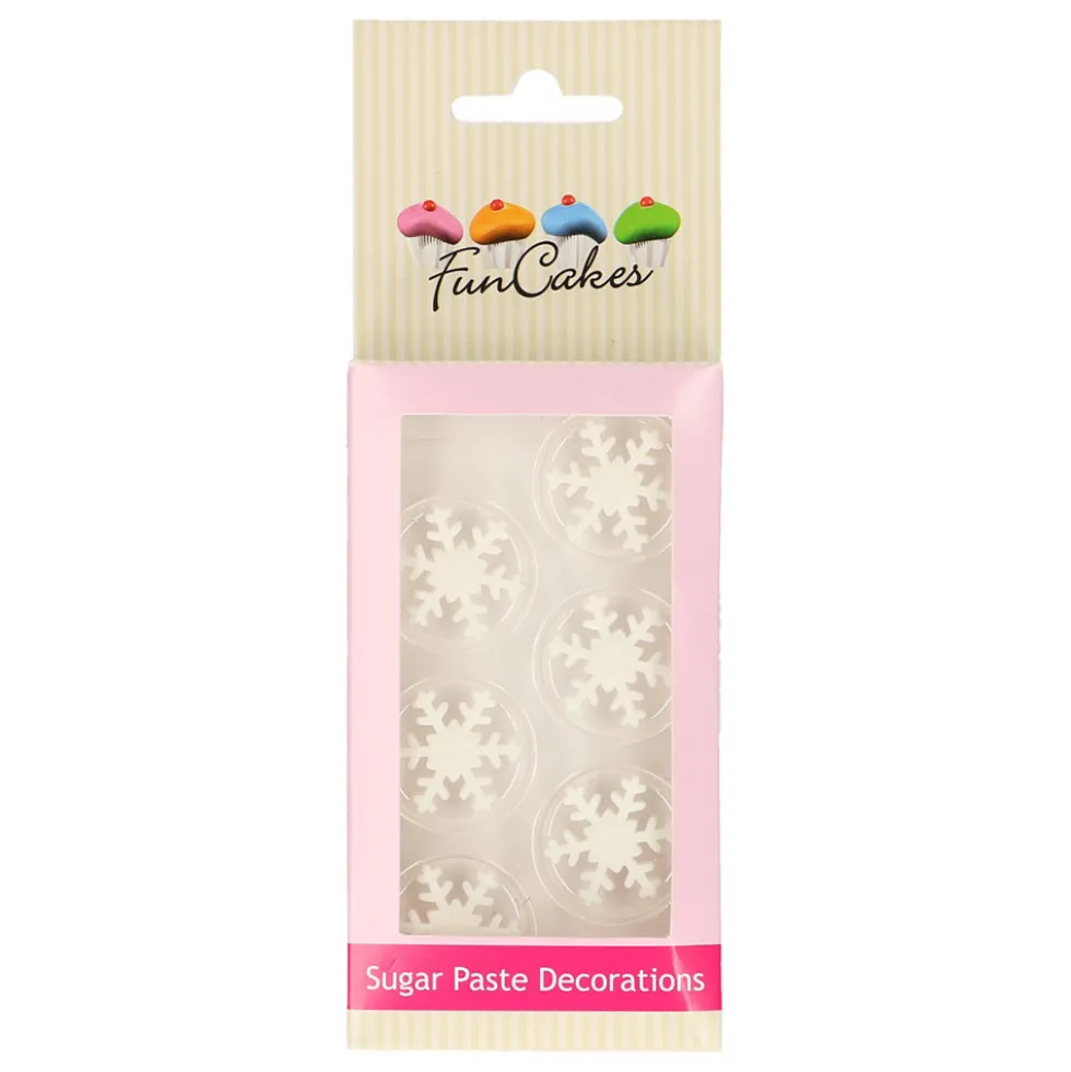 Copos de Nieve Blancos de Azúcar 12 ud - Funcakes