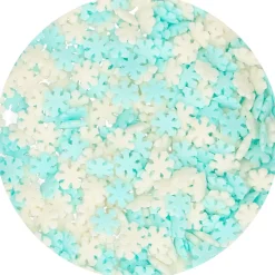 Copos de Nieve Blancos y Azules de Azúcar 50 gr - FunCakes