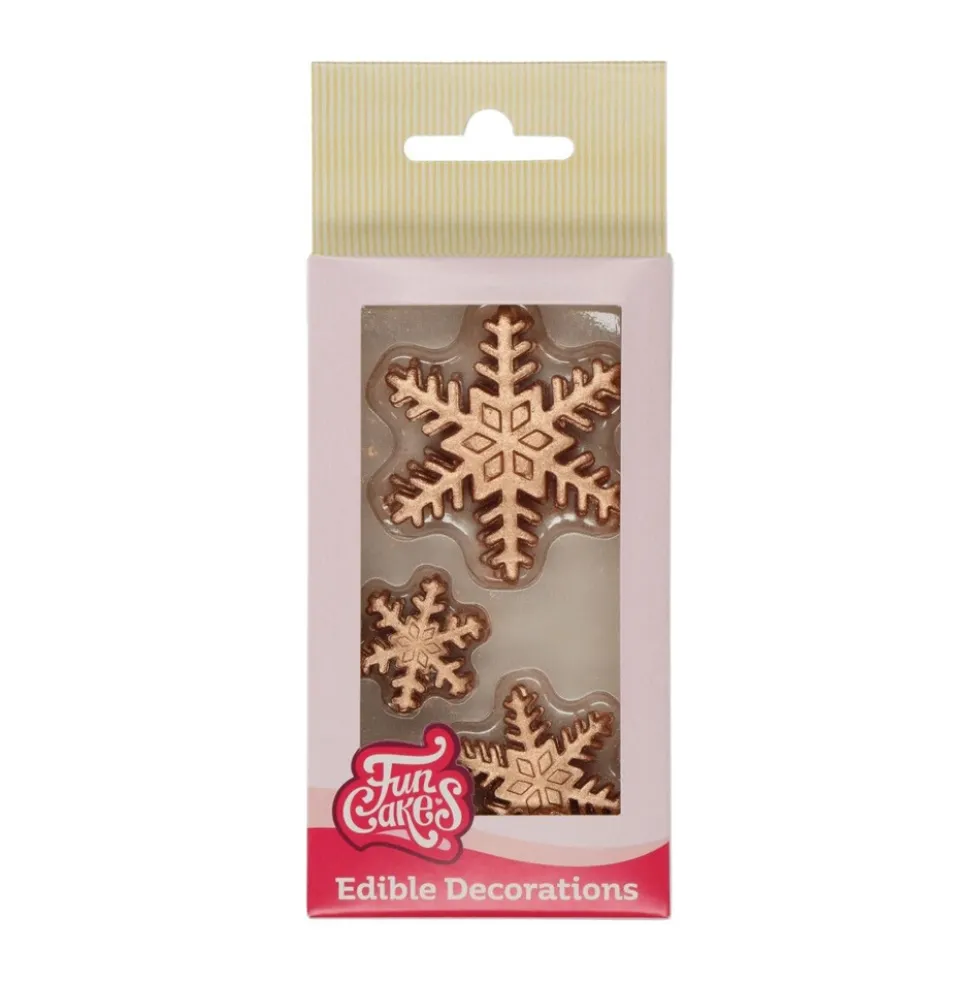 Copos de Nieve Bronce de Azúcar 12 ud - Funcakes