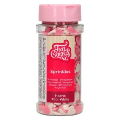 Corazones Rosas y Blancos de Azúcar 60 gr - FunCakes