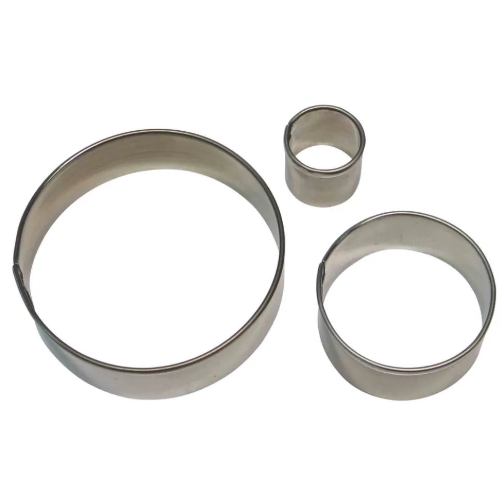 Cortadores Redondos Acero Inoxidable 3 ud