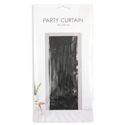 Cortina Decorativa para Fiestas Negro Metalizado