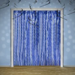 Cortina para Fiestas Azul Metalizado