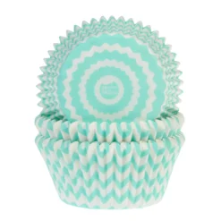 Cápsulas Cupcake Azules Chevron 50 ud - House of Marie