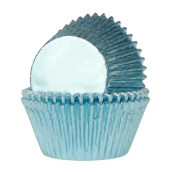 Cápsulas Cupcake Metalizadas Azul Bebé 24 ud - House of Marie