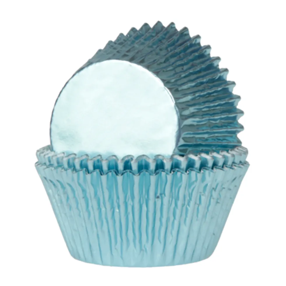 Cápsulas Cupcake Metalizadas Azul Bebé 24 ud - House of Marie