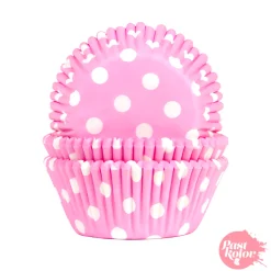 Cápsulas Cupcake Rosa Bebé con Lunares - 24 Unidades