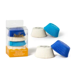 Cápsulas Cupcakes Blancas, Celestes y Azules 75 uds