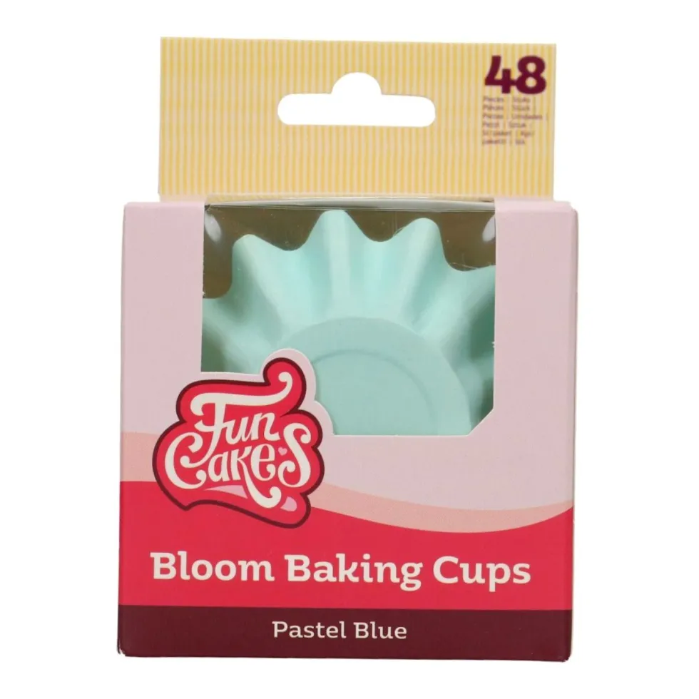 Cápsulas Cupcakes Bloom Azul Pastel 48 ud - Funcakes