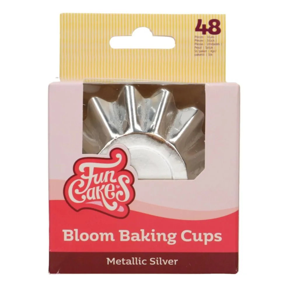 Cápsulas Cupcakes Bloom Plata 48 ud - Funcakes