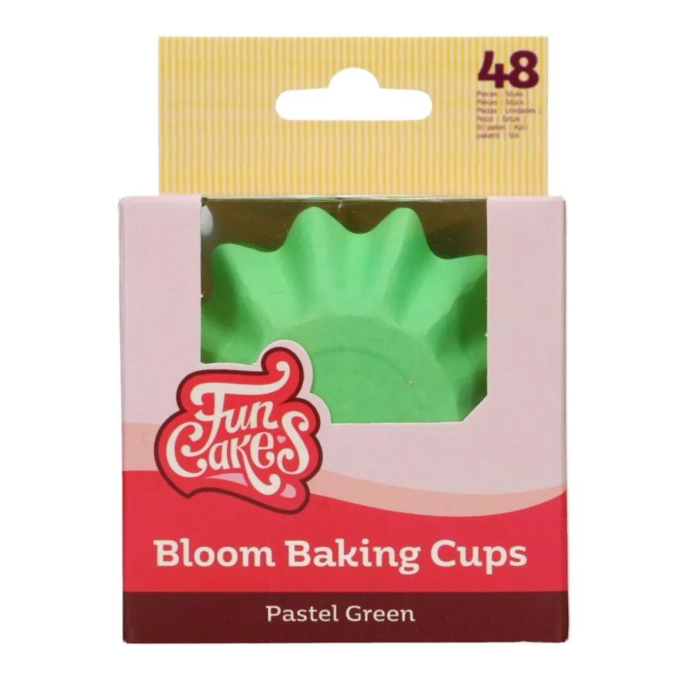 Cápsulas Cupcakes Bloom Verde Pastel 48 ud - Funcakes
