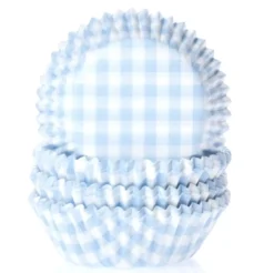 Cápsulas cupcakes Gingham Pastel Blue