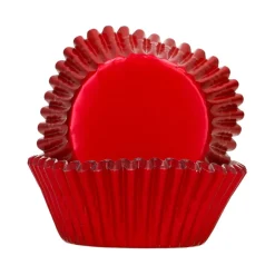 Cápsulas Cupcakes Papel Aluminio Rojo Metálico 48 ud - Funcakes