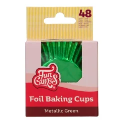 Cápsulas Cupcakes Papel Aluminio Verde Metálico 48 ud - Funcakes