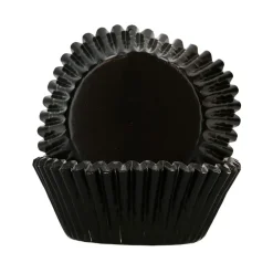 Cápsulas Cupcakes Papel Aluminio Negro Metálico 48 ud - Funcakes