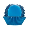 Cápsulas Cupcakes Papel Aluminio Azul Metálico 48 ud - Funcakes