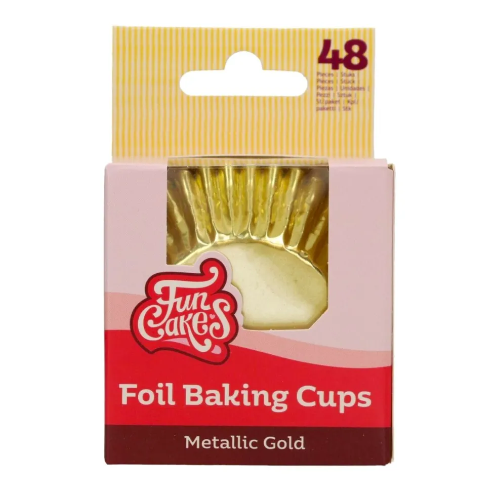 Cápsulas Cupcakes Papel Aluminio Oro Metálico 48 ud