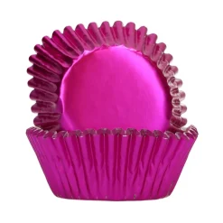 Cápsulas Cupcakes Papel Aluminio Rosa Metálico 48 ud