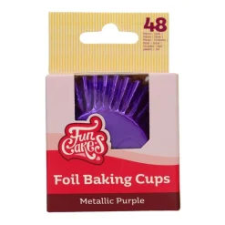 Cápsulas Cupcakes Papel Aluminio Púrpura Metálico 48 ud - Funcakes
