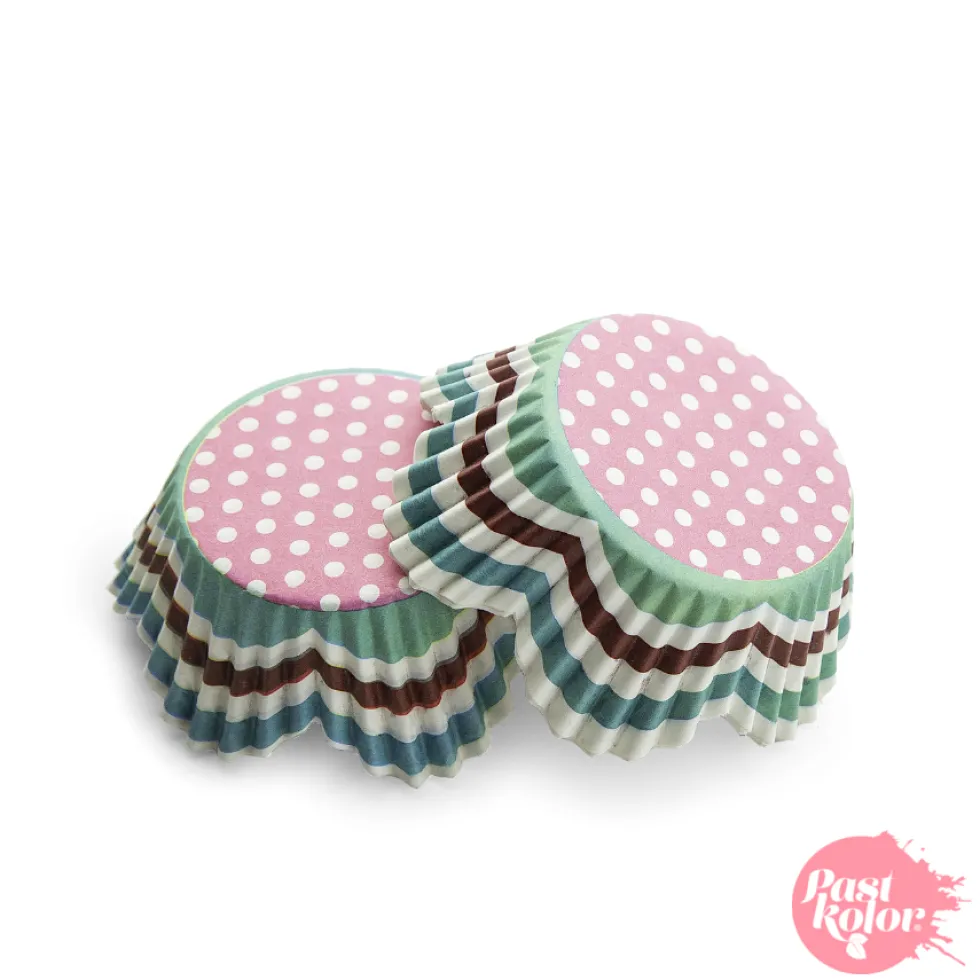 Cápsulas Cupcakes Rosa Dots - 50 Unidades