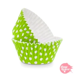 Cápsulas Cupcake Verdes con Lunares - 24 Unidades