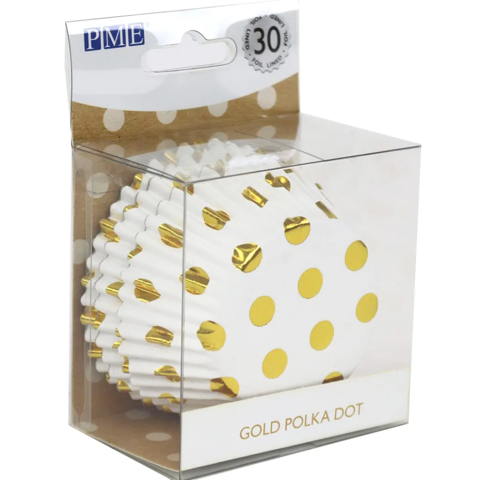 Cápsulas de Aluminio Lunares Dorados 30 ud