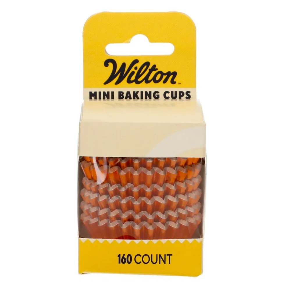 Cápsulas Mini Cupcakes Naranja Metálico 160 ud - Wilton