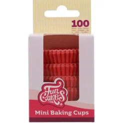 100 Cápsulas Mini Cupcakes Rojas - Funcakes
