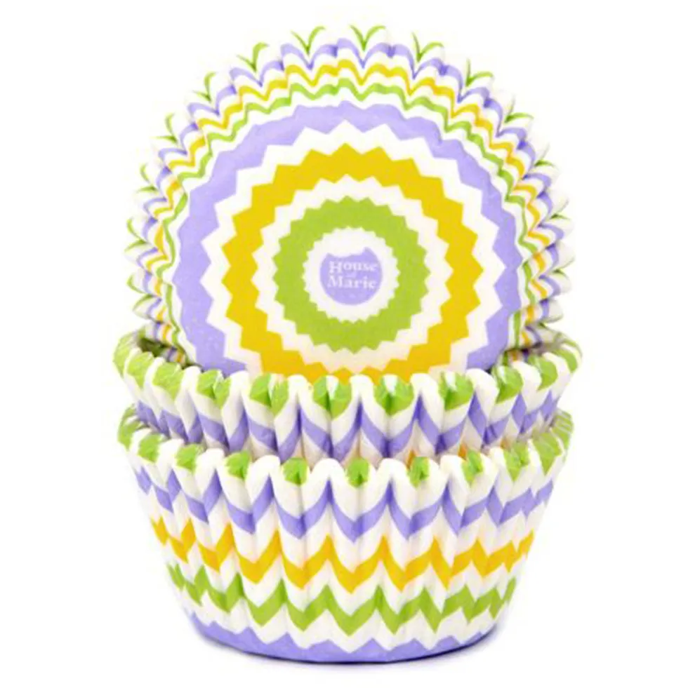 Cápsulas para Cupcakes Chevron Spring 50 ud