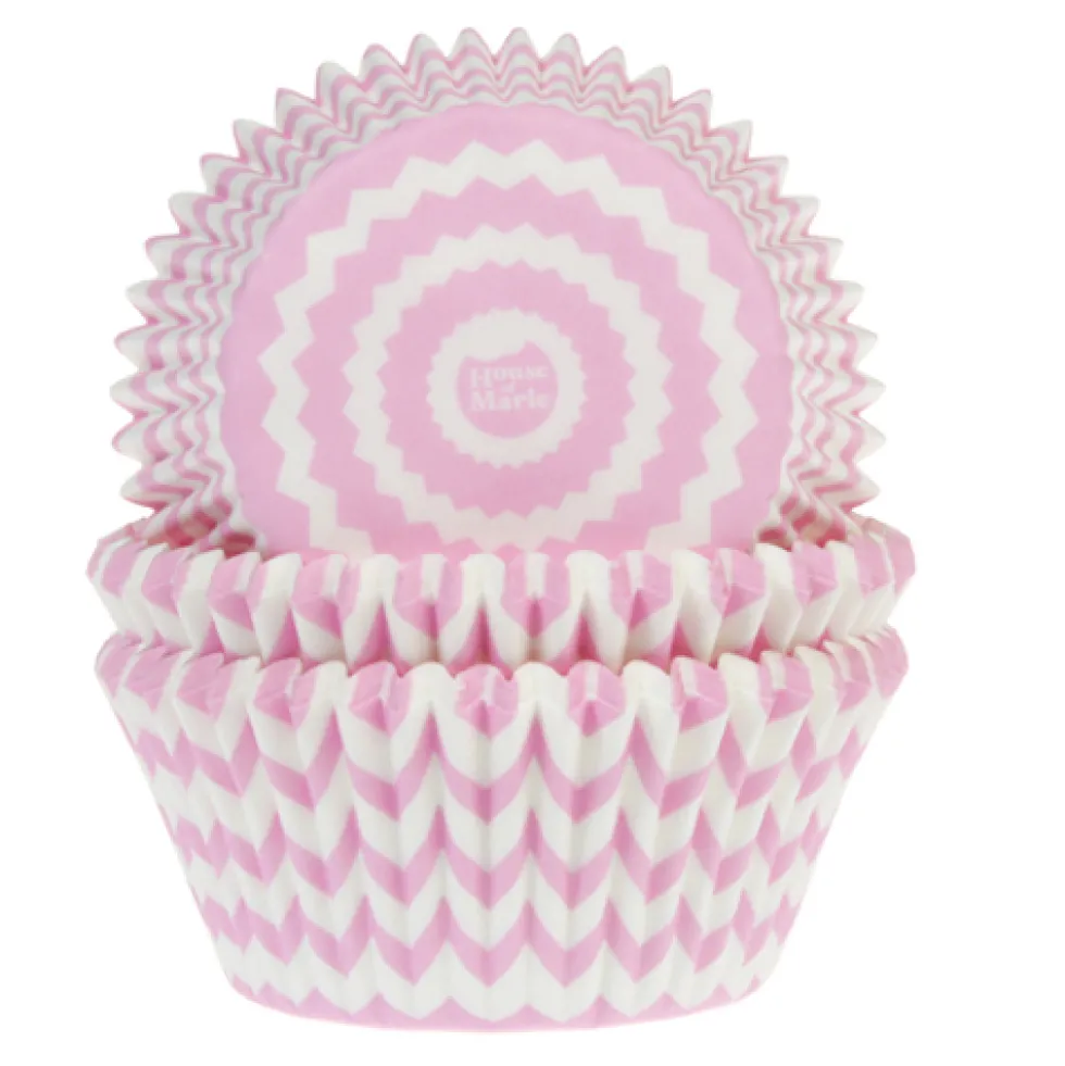 Cápsulas para cupcakes Chevron Rosa