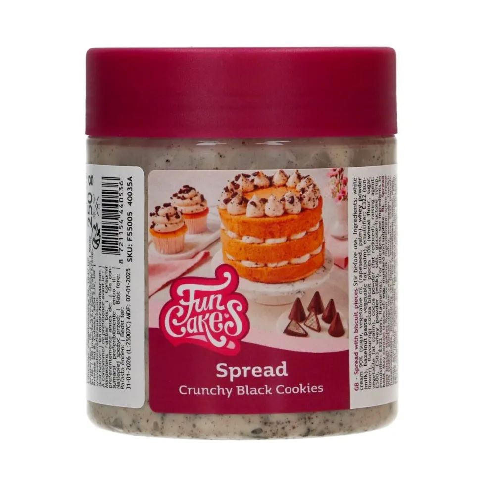 Crema para Untar Galleta Negra Crujiente 250 gr - Funcakes