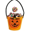 Cubo de Fieltro para Golosinas Calabaza 12 cm