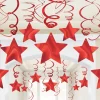Decoración Colgante Estrellas y Espirales Rojas 30 ud